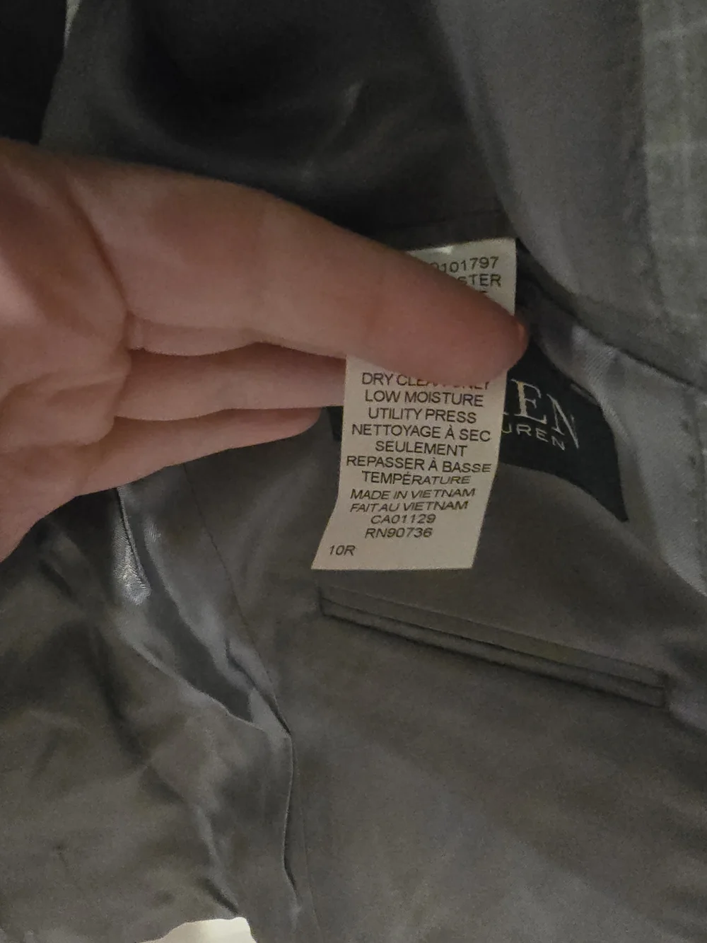 Ralph Lauren Light Gray Windowpane Sport Coat